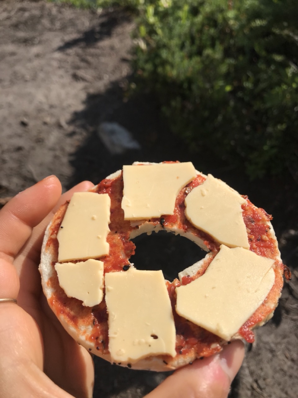 Backcountry Basics: 3-Ingredient Pizza Bagel